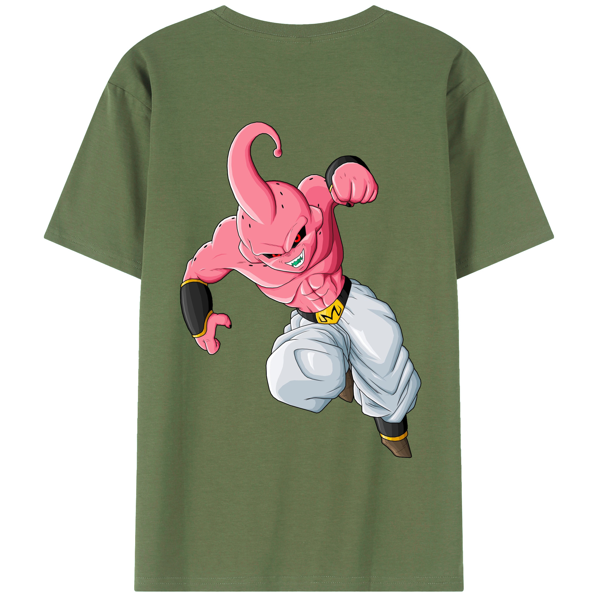 （画像用） ドラゴンボール 魔人ブウ DRAGON BALL Majin Buu 綿100％ メンズ半袖Tシャツ（バックプリント） 通気性
